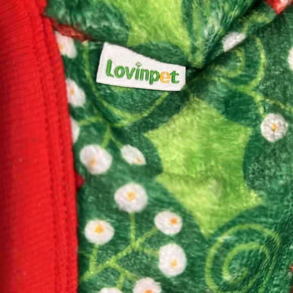 NWT LovinPet Dog Flannel Sweaters Jacket Outfit Green Cardinal Pattern Small - Picture 3 of 15